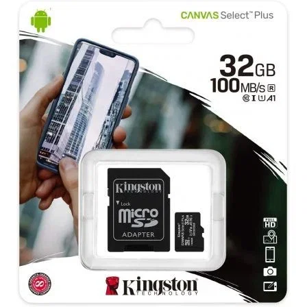 Kingston Canvas Select Plus 32 GB microSDHC con Adaptador SD Kingston Canvas Select Plus 32 GB microSDHC con Adaptador SD